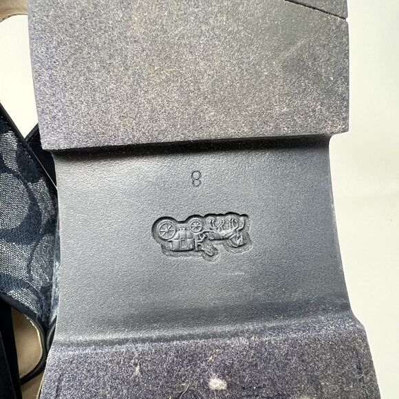 EUC Coach Fraser Chambray Signature Jacquard Sandal size US 8 MIDNIGHT NAVY - Picture 9 of 9
